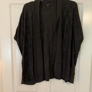 Robert Kitchen charcoal gray short sleeve open cardigan
